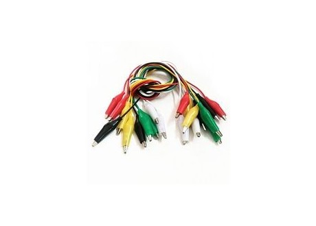 Cables Jumpers con Punta Tipo Caiman 38 cm x10 unidades