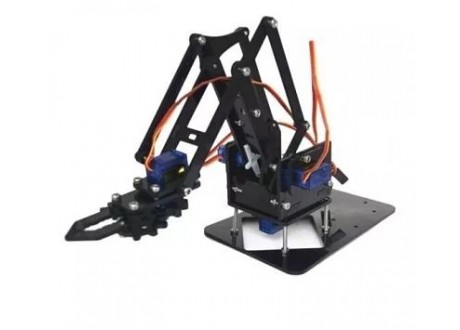 Chasis Brazo Robotico Arduino Acrílico Sin Servos Color Negro