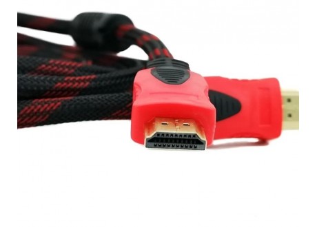 Cable HDMI 1.5 Metros  Nylon Puntas Rojas