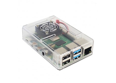 Caja de Proteccion para Raspberry Pi 3 model b+  Transparente con rejilla para ventilador