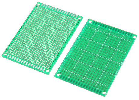 Baquelita  Baquela PCB Universal Fibra de Vidrio (verde) Perforada 5x7 cm