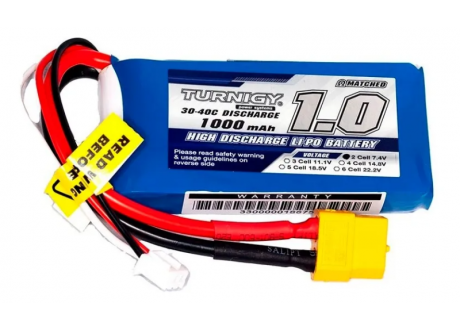 Batería LiPo Turnigy 7.4V (2S) 1000mAh  30 -40 C  XT60