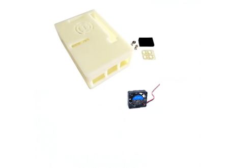 Caja Case Proteccion Raspberry Pi Modelo 2 - 3B+ Blanco Hueso + ventilador