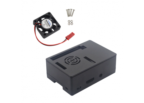 Caja Case Proteccion  Raspberry Pi modelo 2 - 3b+  Negra +  ventilador