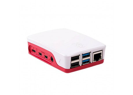 Caja de Protección Oficial Para Raspberry Pi 4 blanca Con LOGO