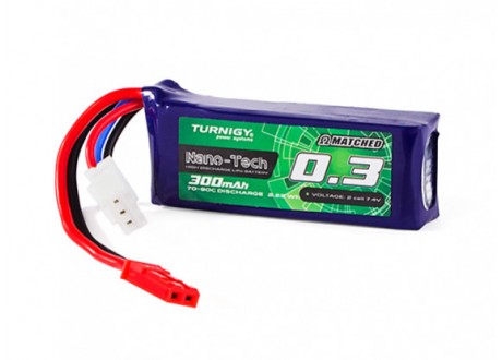 Bateria Lipo Turnigy Nano-Tech Plus 7.4V 2S 300mAh 70-90C Lipo Pack