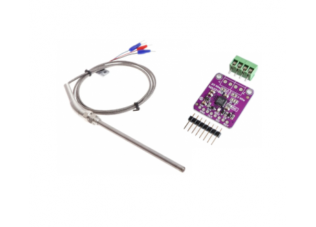 Sensor Temperatura Termocupla Pt100 sonda 100x5 mm + Modulo Max31865 Arduin