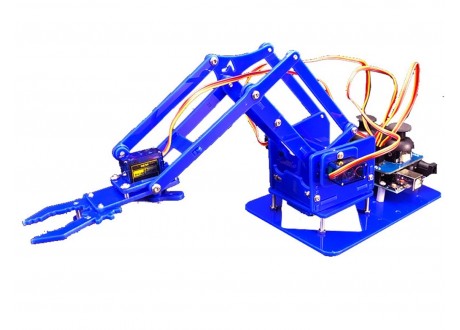 Brazo Robot Robotico Acrilico Color Azul incluye micro servo SG90