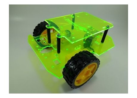 Chasis Robotico Robot seguidor Linea 2 Niveles 2 Ruedas Acrílico Verde